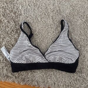 Bravado Black and Gray Striped Bralette NEW